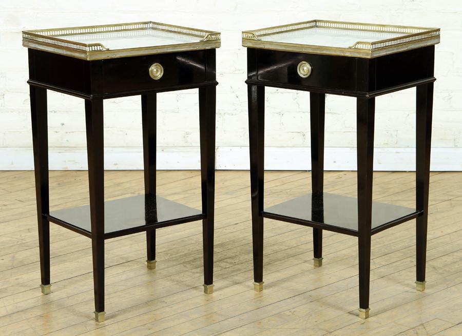 PAIR FRENCH EBONIZED MARBLE TOP CIRCA 1940 (1 of 6)