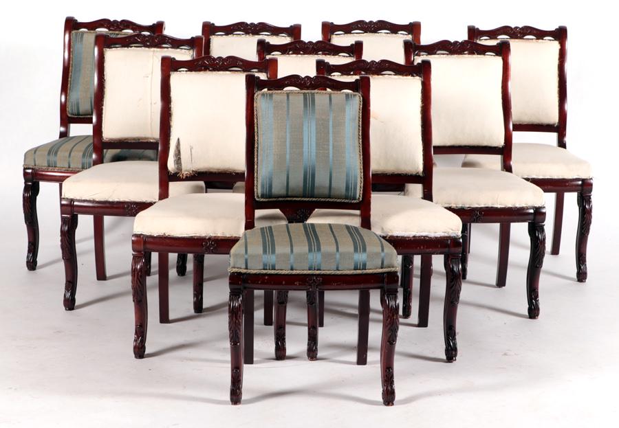 SET 10 MAHOGANY DINING CHAIRS PHILIPPE STYLE 1900 (1 of 6)