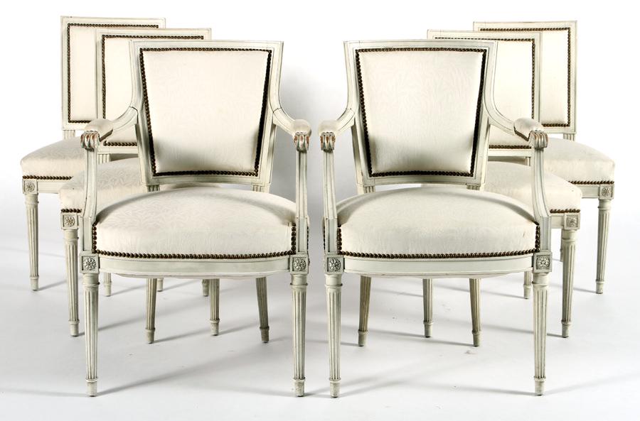 SET 6 FRENCH DINING CHAIRS LOUIS XVI STYLE C.1920 (1 of 5)