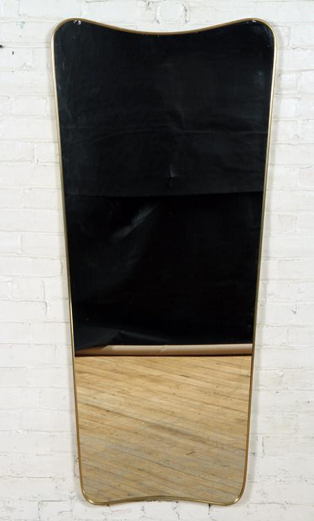 LARGE ITALIAN SHAPED BRASS MIRROR (1 of 5)