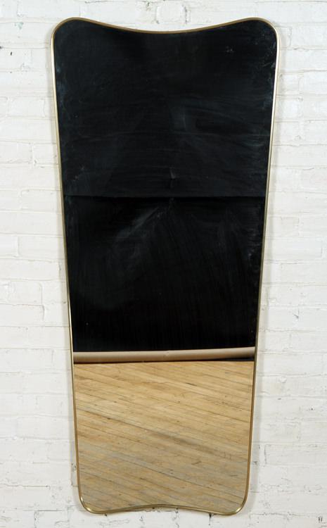 LARGE ITALIAN SHAPED BRASS MIRROR (1 of 4)