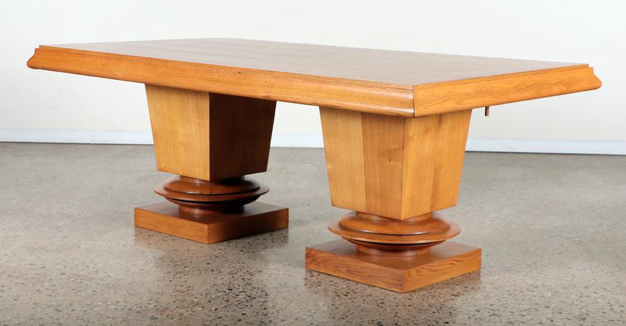 ALBERT GUENOT FRENCH DOUBLE PEDASTAL DINING TABLE (1 of 7)