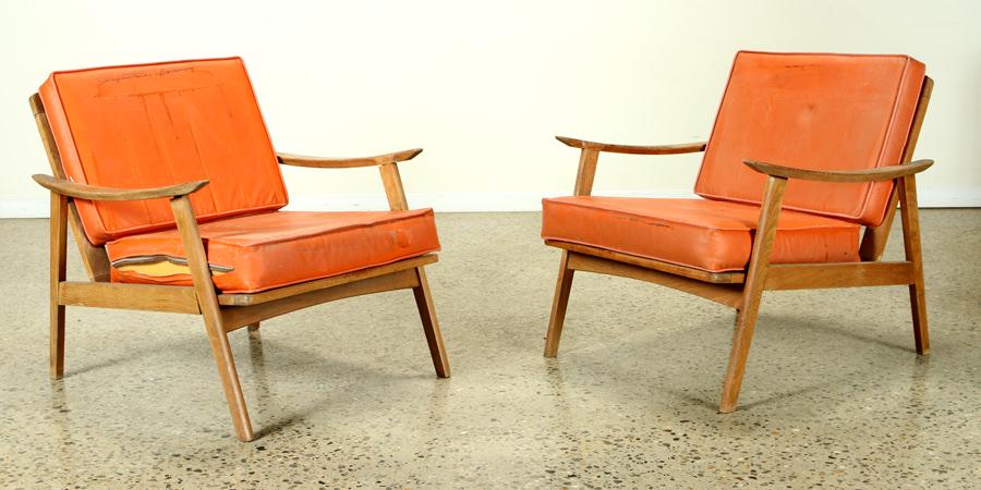 PAIR OF OPEN ARM CHAIRS C.1960 (1 of 5)