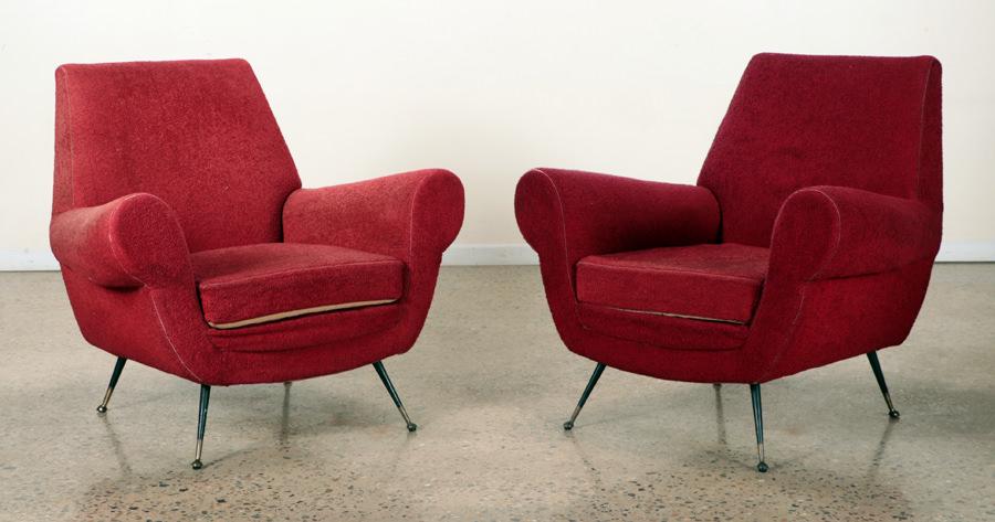 PAIR ITALIAN ARM CHAIRS BY GIGI RADICE FOR MINOTTI (1 of 6)