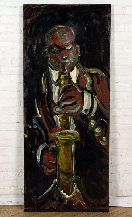 ANDREW TURNER "SAXOPHONE MAN" OIL SIGNED (1 of 4)
