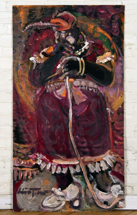 ANDREW TURNER "SINGING LADY" OIL SIGNED (1 of 5)