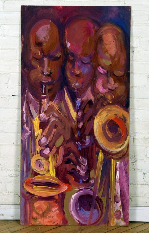 ANDREW TURNER "THREE MUSICIANS" OIL SIGNED (1 of 5)