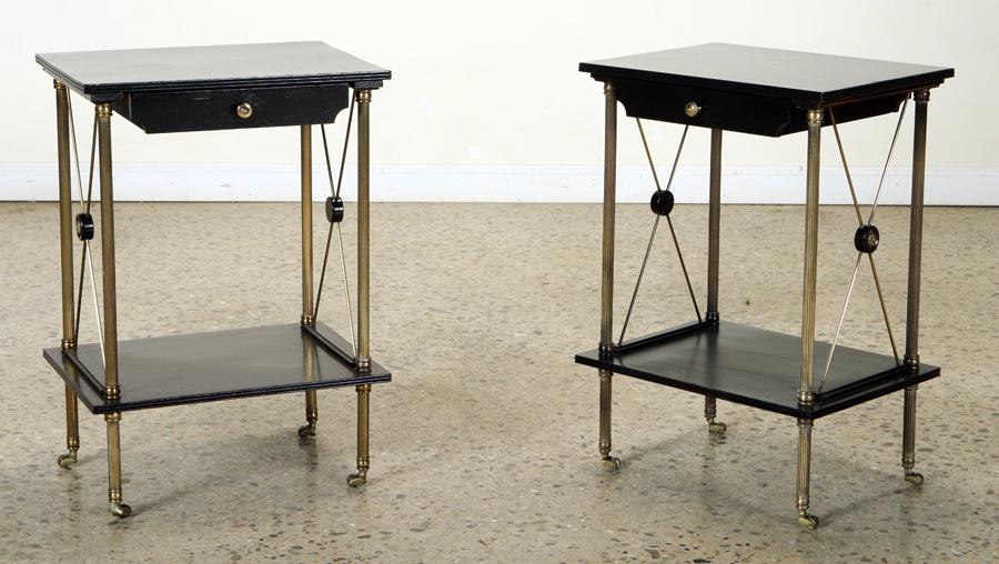PAIR FRENCH REGENCY STYLE EBONIZED TABLES C.1950 (1 of 6)
