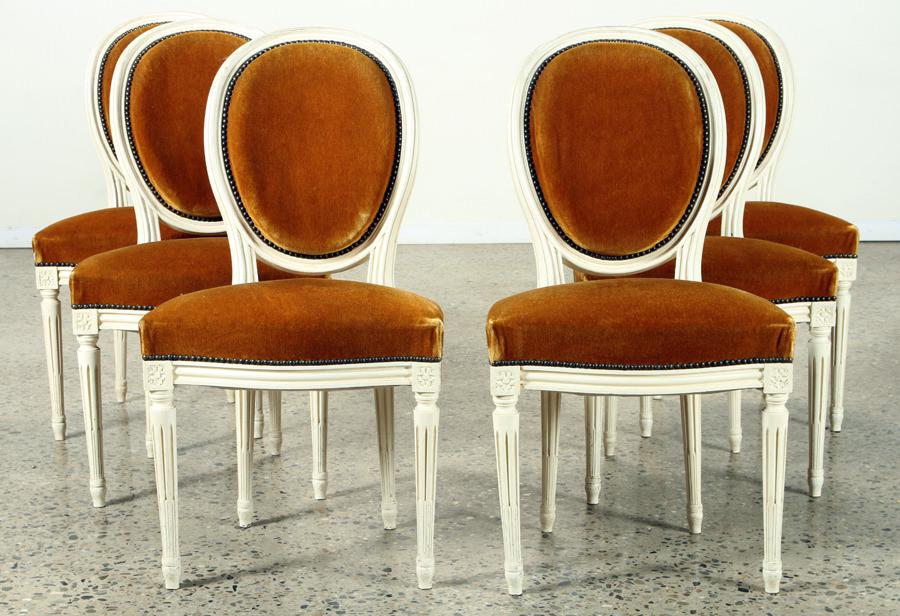 SET 6 FRENCH LOUIS XVI STYLE DINING CHAIRS C.1950 (1 of 7)