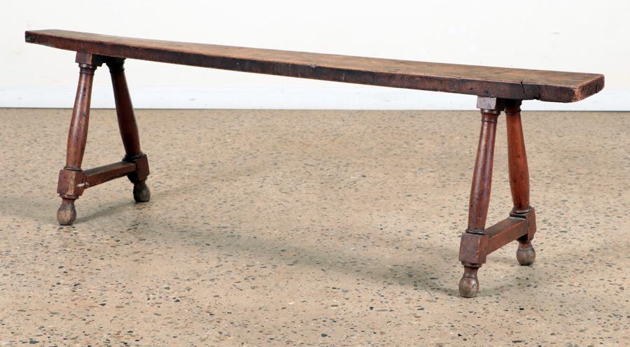 19TH C. FRENCH WALNUT BENCH (1 of 4)