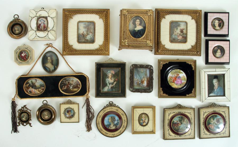 TWENTY TWO MINIATURE FRAMED PORTRAITS (1 of 8)
