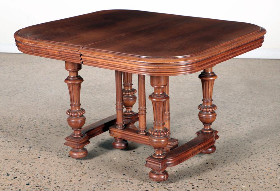 HENRI II STYLE WALNUT DINING TABLE (1 of 7)