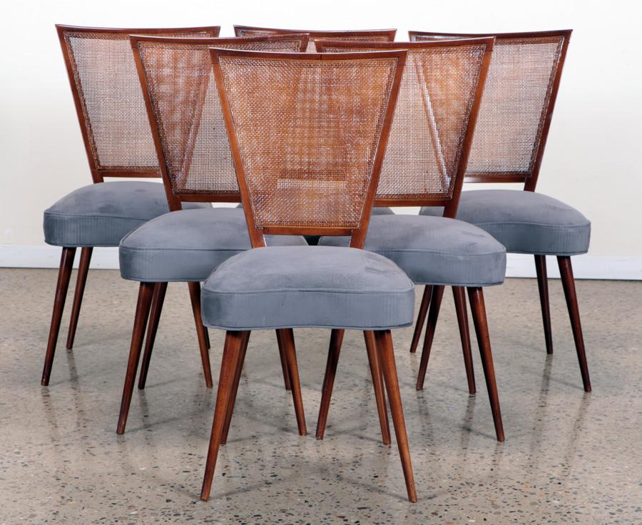 SET 6 MID CENTURY MODERN CAN BACK DINING CHAIRS (1 of 6)