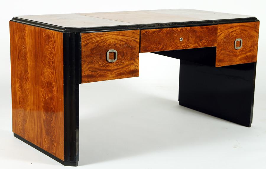 FRENCH MAHOGANY ART DECO DESK BY ERIC BAGGE C.194 (1 of 8)