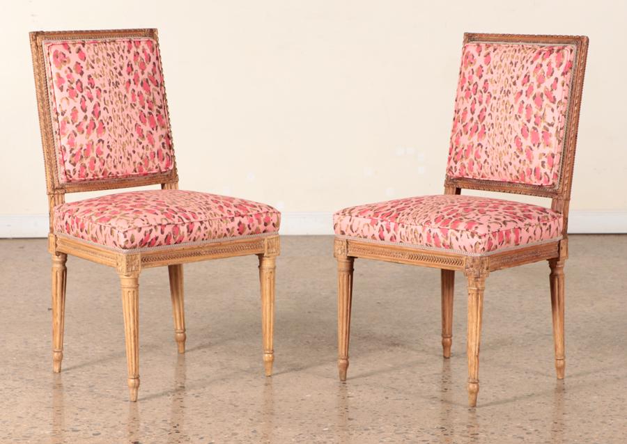 PAIR LATE 19TH C. LOUIS XVI STYLE SIDE CHAIRS (1 of 6)