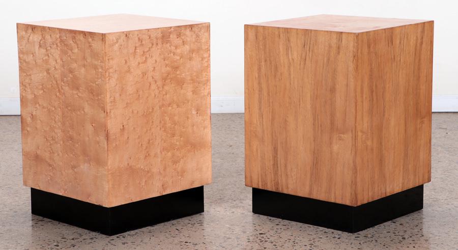PAIR OF BIRDSEYE MAPLE END TABLES (1 of 4)