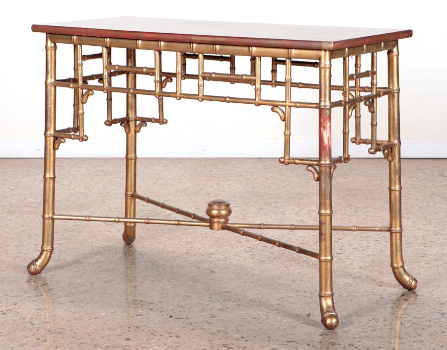 GILT WOOD AND FAUX BAMBOO TABLE C.1920 (1 of 6)