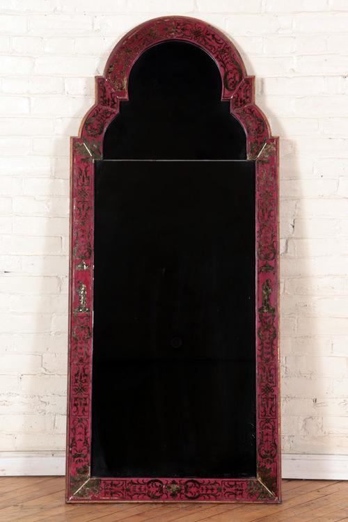 CHINOISERIE EGLOMISE GLASS FRAMED MIRROR (1 of 4)