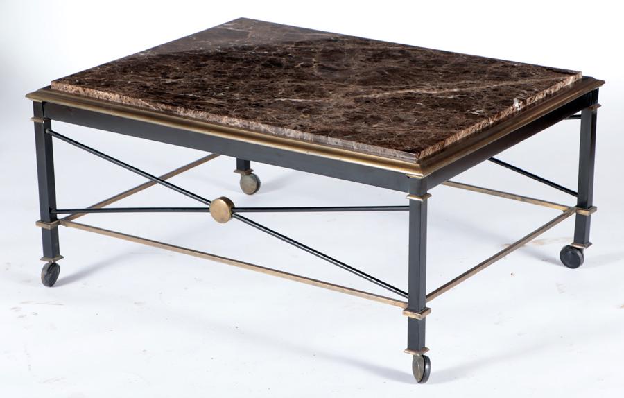 BRONZE COFFEE TABLE MARBLE TOP MANNER JANSEN (1 of 4)