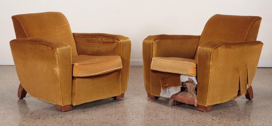 PAIR OF ART DECO CLUB CHAIRS MANNER OF RHULMANN (1 of 6)