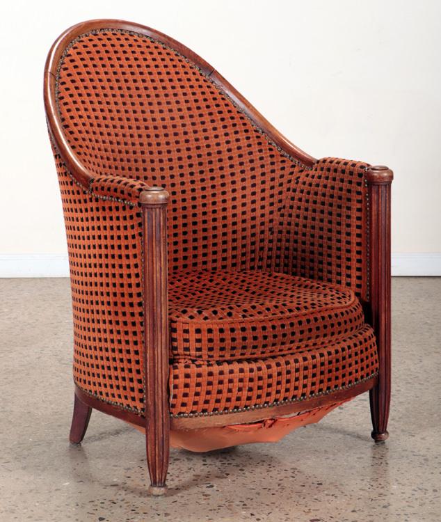 SINGLE FRENCH ART DECO CLUB CHAIR C.1930 (1 of 8)