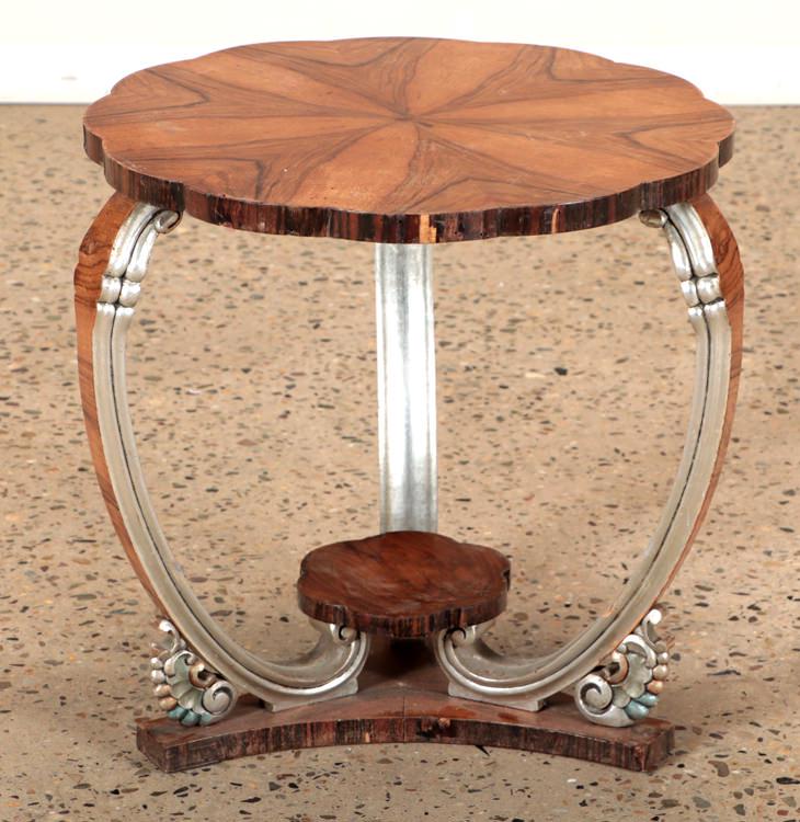 ITALIAN ART DECO SILVERED WOOD OCCASIONAL TABLE (1 of 4)