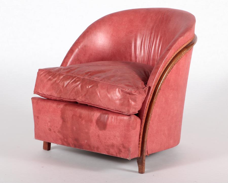 FRENCH ART DECO UPHOLSTERED CLUB CHAIR C.1930 (1 of 5)