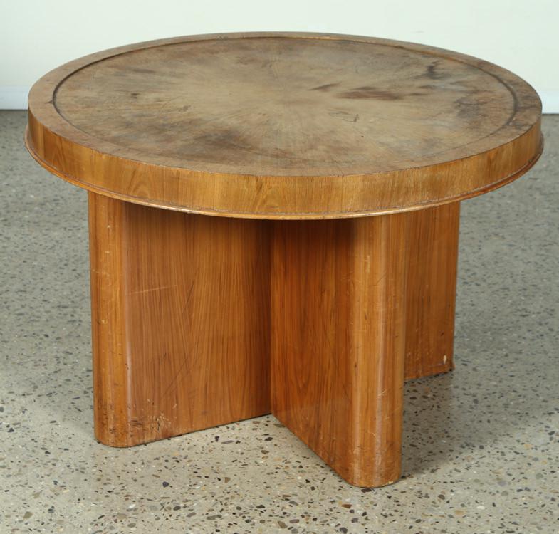 FRENCH WALNUT ARTO DECO TABLE X-FORM BASE C.1940 (1 of 5)