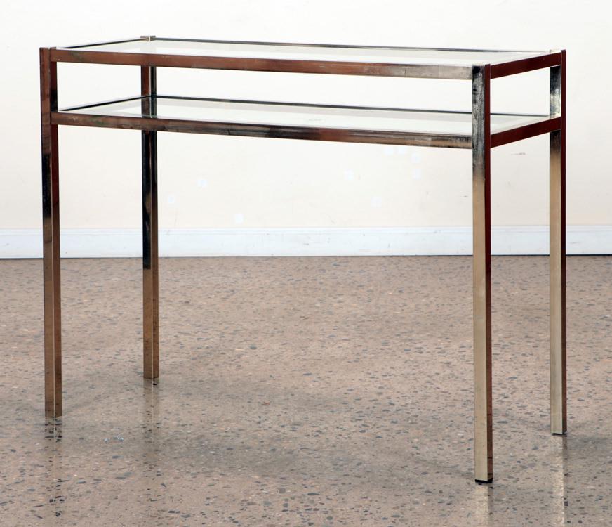 BRASS AND GLASS CONSOLE TABLE CIRCA 1970 (1 of 5)