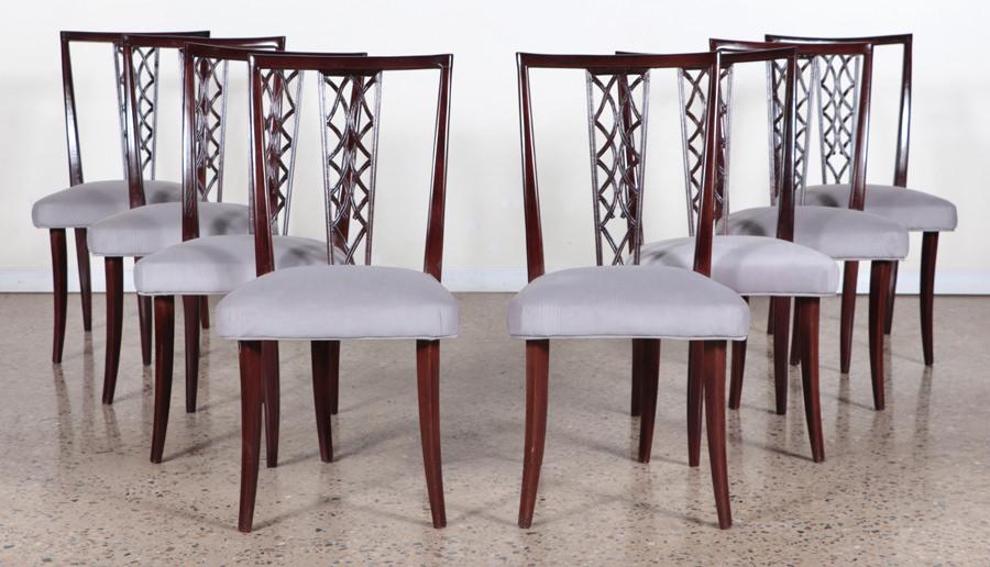 SET OF 8 MAHOGANY DINING CHAIRS MANNER PARZINGER (1 of 6)