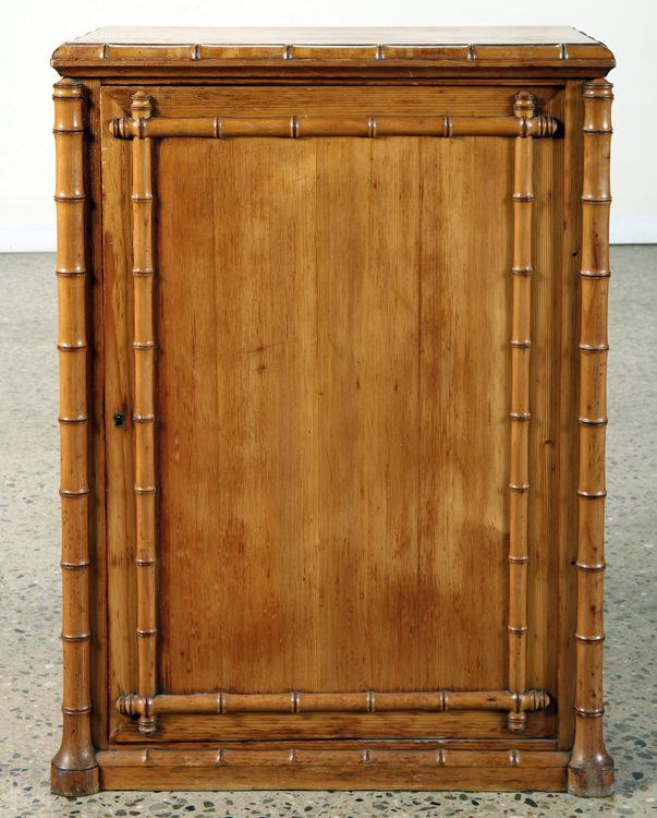 FRENCH FAUX BAMBOO SINGLE DOOR CABINET C.1890 (1 of 7)