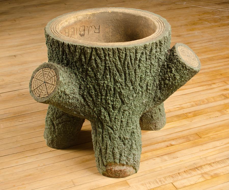 FRENCH FAUX BOIS CAST STONE PLANTER C.1930 (1 of 10)