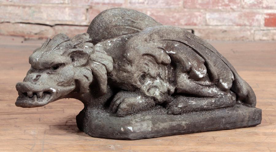 CAST STONE WINGED GARGOYLE (1 of 4)
