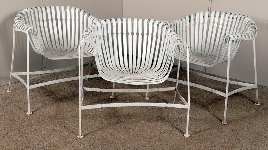 SET OF THREE IRON CHAIRS BY WOODARD (1 of 7)