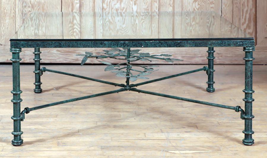 IRON GLASS COFFEE TABLE MANNER OF DIEGO GIACOMETT (1 of 5)