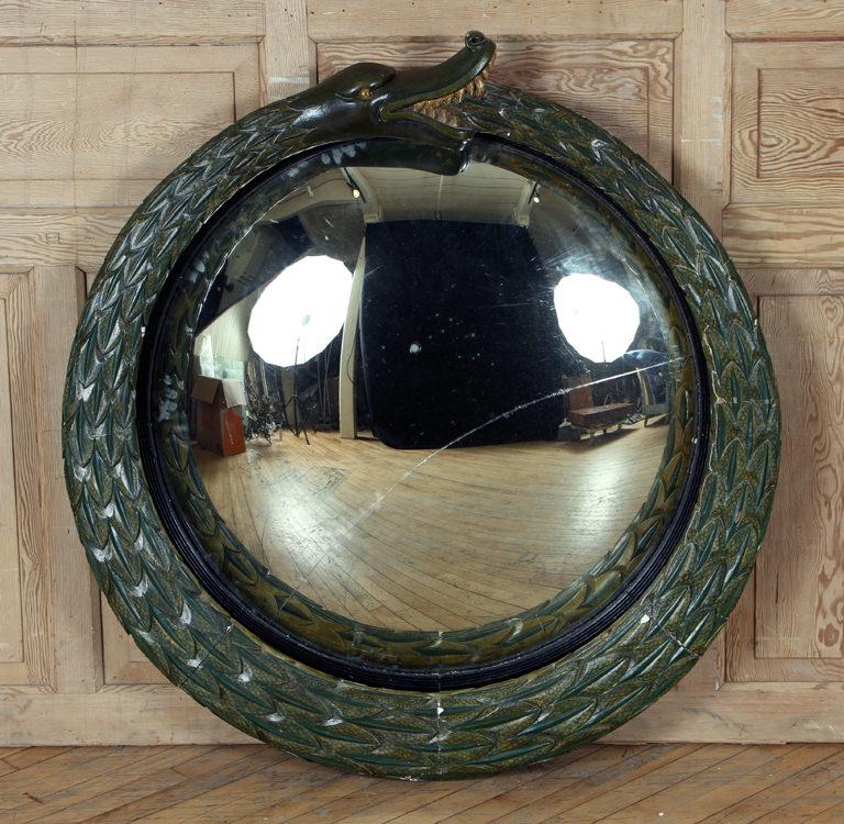 FANTASY CARVED WOOD CONVEX MIRROR ANIMAL FORM (1 of 7)