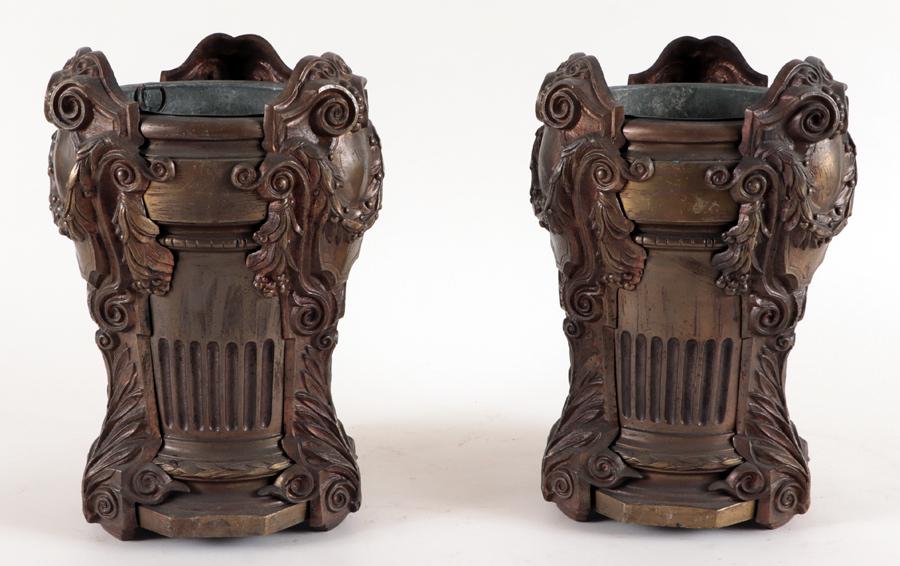 PAIR FRENCH BRONZE TABLE TOP URNS CIRCA 1920 (1 of 5)