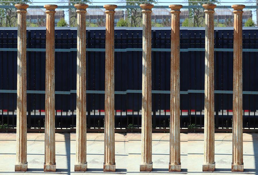 SET 8 19TH CENTURY CAST IRON FLUTED COLUMNS (1 of 6)
