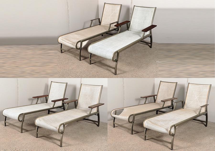 SET OF 6 ALUMINUM CHAISE LOUNGES BY HUGONET PARIS (1 of 9)