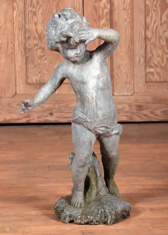 LEAD GARDEN FIGURE OF A YOUNG BOY (1 of 5)