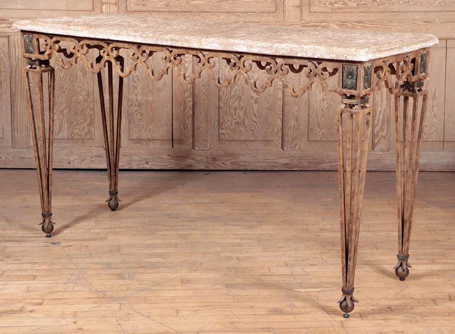 CAST STONE AND IRON CONSOLE TABLE (1 of 4)