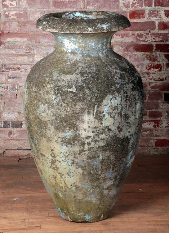 LARGE CAST STONE URN IN FORM OF AN OLIVE JAR (1 of 4)