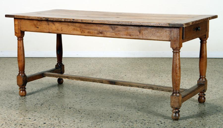 FRENCH CHERRY AND OAK FARM TABLE CIRCA 1800 (1 of 6)