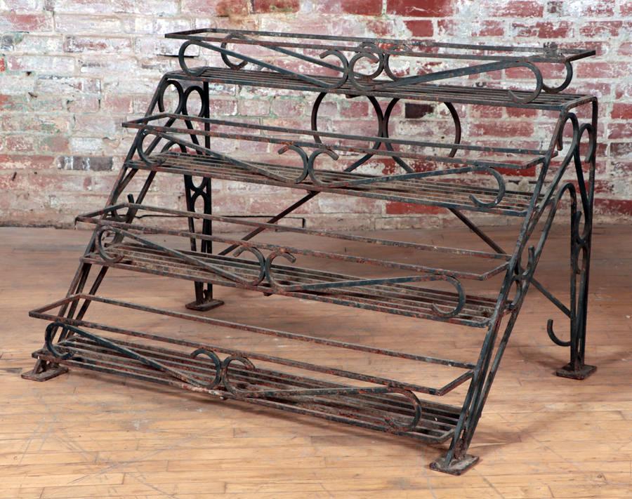 FRENCH WROUGHT IRON 4-TIER PLANT STAND C.1950 (1 of 5)