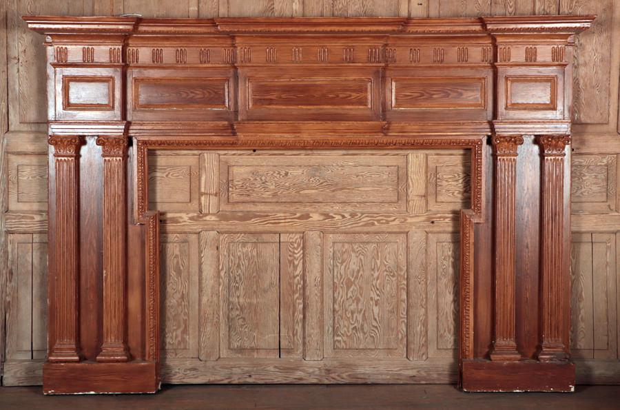 LARGE NEOCLASSICAL STYLE FIRE PLACE MANTLE (1 of 4)