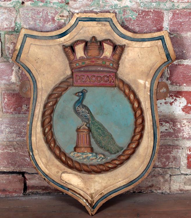 19TH C. CAST IRON PLAUQE DEPICTING A PEACOCK (1 of 5)