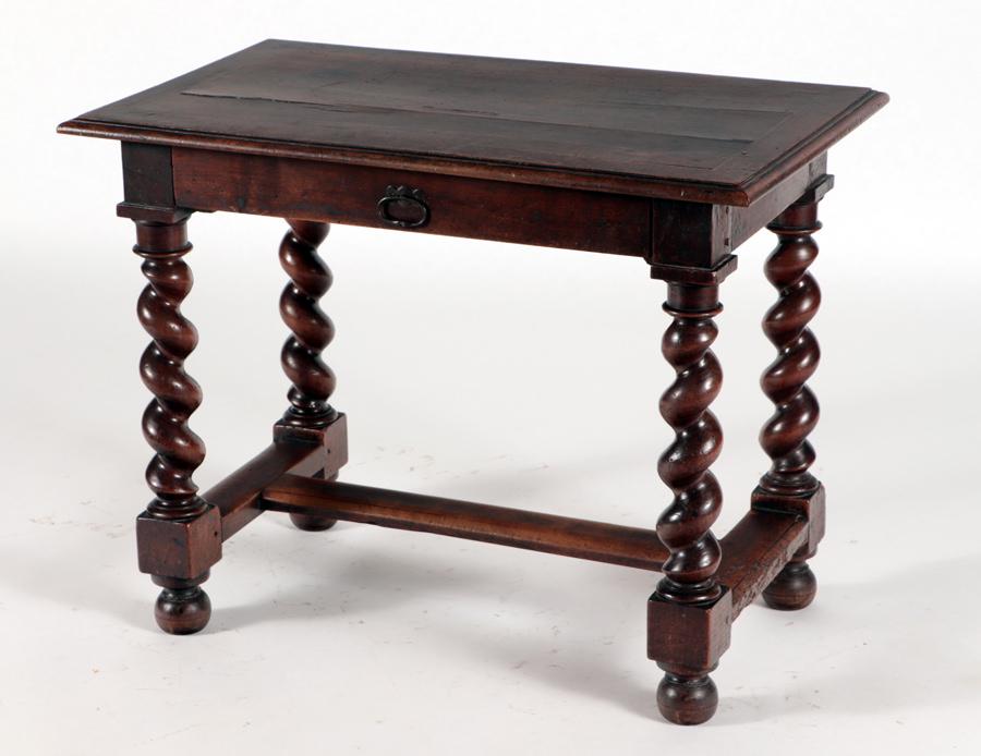 18TH CENTURY SINGLE DRAWER TABLE WITH TWISTED LEGS (1 of 5)