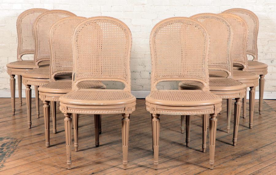 SET 8 FRENCH PAINTED DINING ROOM CHAIRS C.1900 (1 of 6)