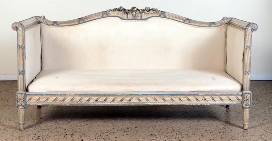 FRENCH LOUIS XV STYLE CARVED HIGH BACK SOFA C.1880 (1 of 6)