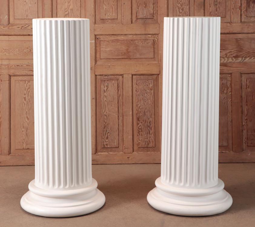 PAIR OF FLUTED WOOD COLUMN FORM PEDESTALS (1 of 4)